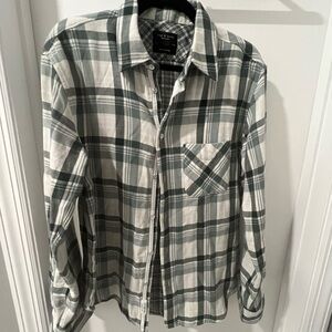 Rag & Bone Green and White Checkered Shirt